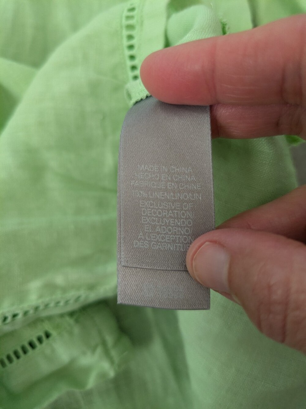 Liz Claiborne Green Linen Button Up Tunic Shirt Women's Size L Beachy Coastal - Picture 5 of 8